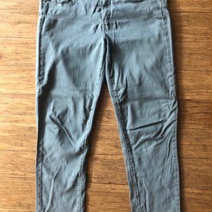Paige Olive Green Cropped Jeans